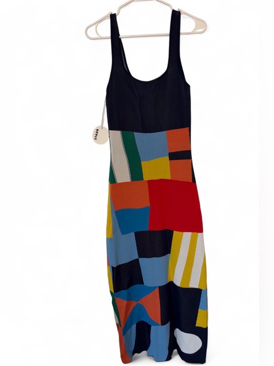 STAUD Dresses & Skirts - STAUD Black Bodice Multicolor Geometric Maxi Dress